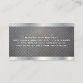 Carte De Visite Logo de semi-camion | Motif métallique en acier (Dos)