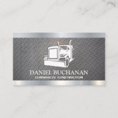 Carte De Visite Logo de semi-camion | Motif métallique en acier (Devant)