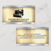 Carte De Visite Logo de semi-camion | Or Argent métallique (Devant / Derrière)