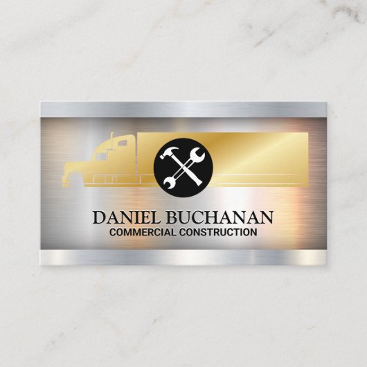 Carte De Visite Logo de semi-camion | Outils de construction (Devant)