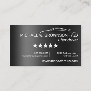 Carte De Visite Logo de service automobile gris métallisé