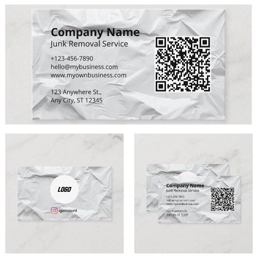 Carte De Visite Logo de service de déblaiement de déchets