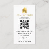 Carte De Visite Logo de service de nettoyage moderne avec code QR (Dos)