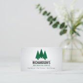 Carte De Visite Logo de service Gras Arbre Vert/Gris (Debout devant)