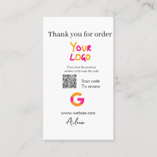Carte De Visite logo de site web d'entreprise de critique Google s