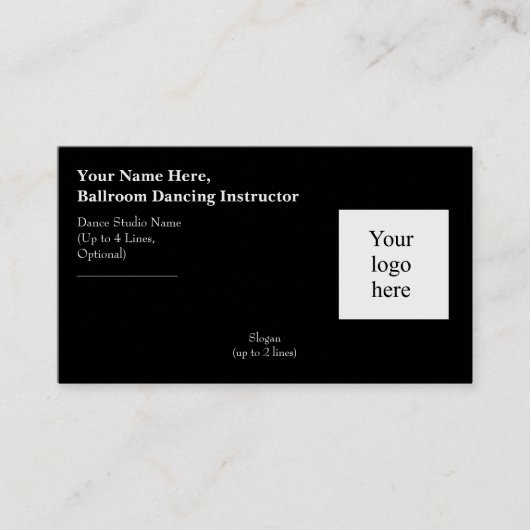 Carte De Visite Logo de slogan pour professeur de danse de salon (Devant)