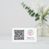 Carte De Visite Logo de société Code QR Moderne Professionnel (Debout devant)