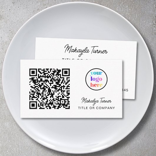 Carte De Visite Logo de société Code QR Moderne Professionnel