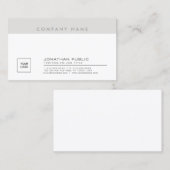 Carte De Visite Logo de société créatif élégant et épuré Plain Gra (Devant / Derrière)