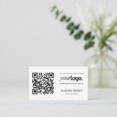 Carte De Visite Logo de société de code QR moderne (Debout devant)