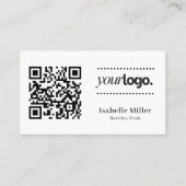 Carte De Visite Logo de société de code QR moderne (Devant)