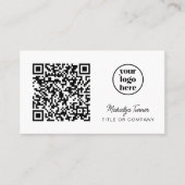 Carte De Visite Logo de société de code QR moderne professionnel (Devant)