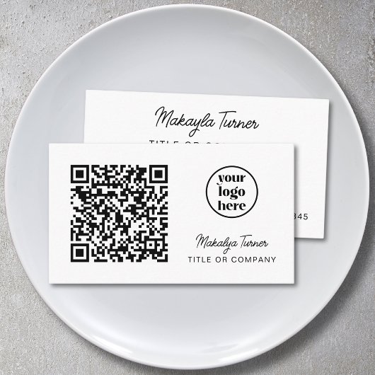 Carte De Visite Logo de société de code QR moderne professionnel