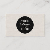 Carte De Visite Logo de société de code QR professionnel en lin (Dos)