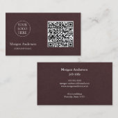 Carte De Visite Logo de société de code QR professionnel moderne n (Devant / Derrière)