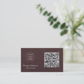 Carte De Visite Logo de société de code QR professionnel moderne n (Debout devant)