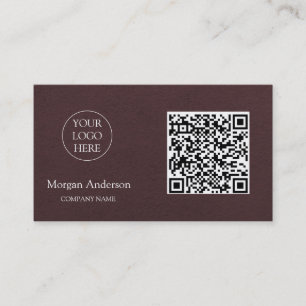 Carte De Visite Logo de société de code QR professionnel moderne n