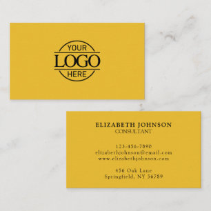 Carte De Visite Logo de société jaune élégant professionnel