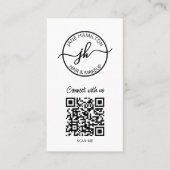 Carte De Visite Logo de société moderne à cercle de code QR (Devant)