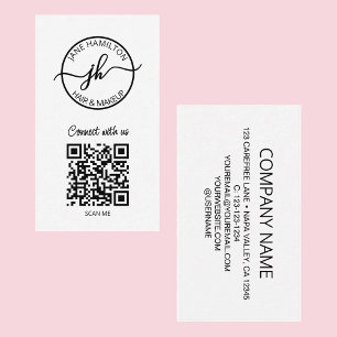 Carte De Visite Logo de société moderne à cercle de code QR