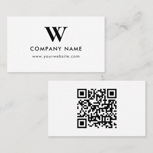 Carte De Visite Logo de société monogramme scannable site web (Devant / Derrière)