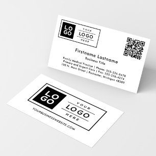 Carte De Visite Logo de société personnalisé et code QR