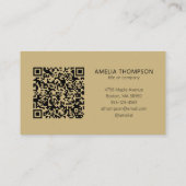 Carte De Visite Logo de société professionnel Code QR Marron Tan (Dos)