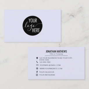 Carte De Visite Logo de société professionnel minimaliste lavande