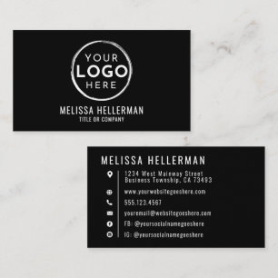 Carte De Visite Logo de société professionnel minimaliste noir