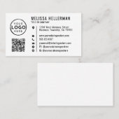 Carte De Visite Logo de société QR Code professionnel (Devant / Derrière)