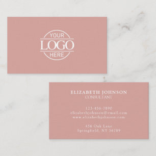 Carte De Visite Logo de société Rose Poussiéreuse Professionnel Mo