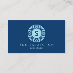 Carte De Visite LOGO DE SOLEIL BLEU MONOGRAM III pour YOGA STUDIO