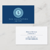 Carte De Visite LOGO DE SOLEIL BLEU MONOGRAM III pour YOGA STUDIO (Devant / Derrière)