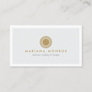 Carte De Visite LOGO DE SOLEIL OR ÉLÉGANT sur GRIS CLAIR