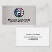 Carte De Visite Logo de souder américain | Plaque en acier (Devant / Derrière)
