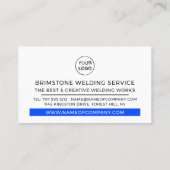 Carte De Visite Logo de soudeur, Travailleur en métal, Soudeur (Dos)