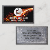 Carte De Visite Logo de soudure | Étincelles | Métal acier (Devant / Derrière)