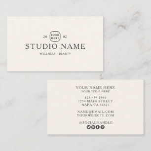 Carte De Visite Logo de Studio de Beauté de Bien-être de Boutique 