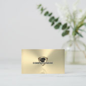Carte De Visite Logo de style métallique en faux or de luxe automo (Debout devant)