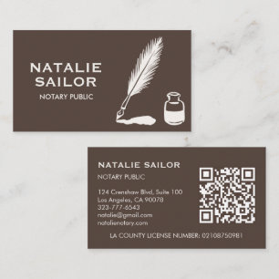 Carte De Visite Logo de stylo à encre à plume Quill personnalisé Q