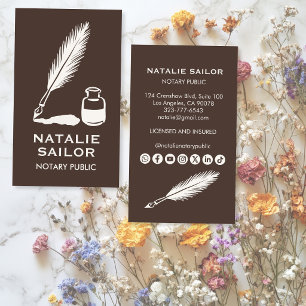 Carte De Visite Logo de stylo à encre plume Quill personnalisé pou