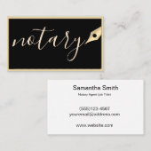 Carte De Visite Logo de stylo de l'agent notaire Écrivain de calli (Devant / Derrière)