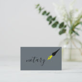 Carte De Visite Logo de stylo de l'agent notaire Écrivain de calli (Debout devant)