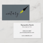 Carte De Visite Logo de stylo de l'agent notaire Écrivain de calli (Devant / Derrière)