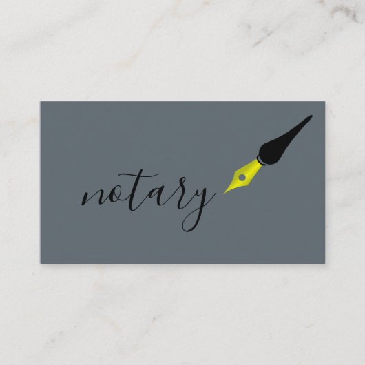 Carte De Visite Logo de stylo de l'agent notaire Écrivain de calli (Devant)