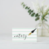 Carte De Visite Logo de stylo de l'agent notaire Écrivain de calli (Debout devant)