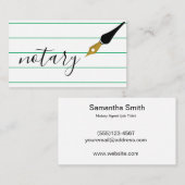 Carte De Visite Logo de stylo de l'agent notaire Écrivain de calli (Devant / Derrière)