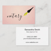 Carte De Visite Logo de stylo de l'agent notaire Écrivain de calli (Devant / Derrière)