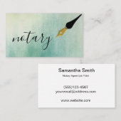 Carte De Visite Logo de stylo de l'agent notaire Écrivain de calli (Devant / Derrière)