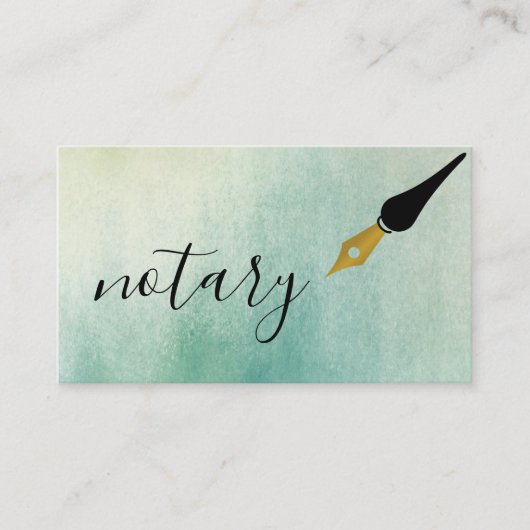 Carte De Visite Logo de stylo de l'agent notaire Écrivain de calli (Devant)